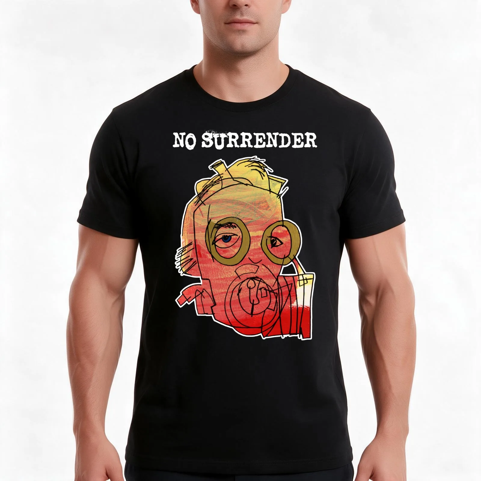 NO SURRENDER (in resilient shades of a refreshing Vodka Sunrise) T-Shirt Summer Casual Cotton Tee Oversized Streetwear Tops
