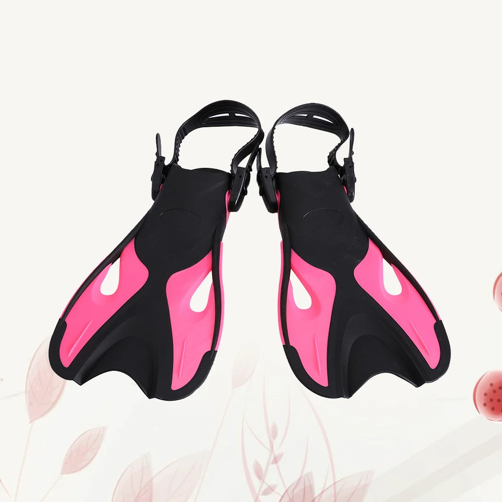 

1Pair Adjustable Open Heel Snorkeling Fins Pink 37-41 Hydromechanical Shape Diving Flippers Comfortable Fit Snorkeling Fins