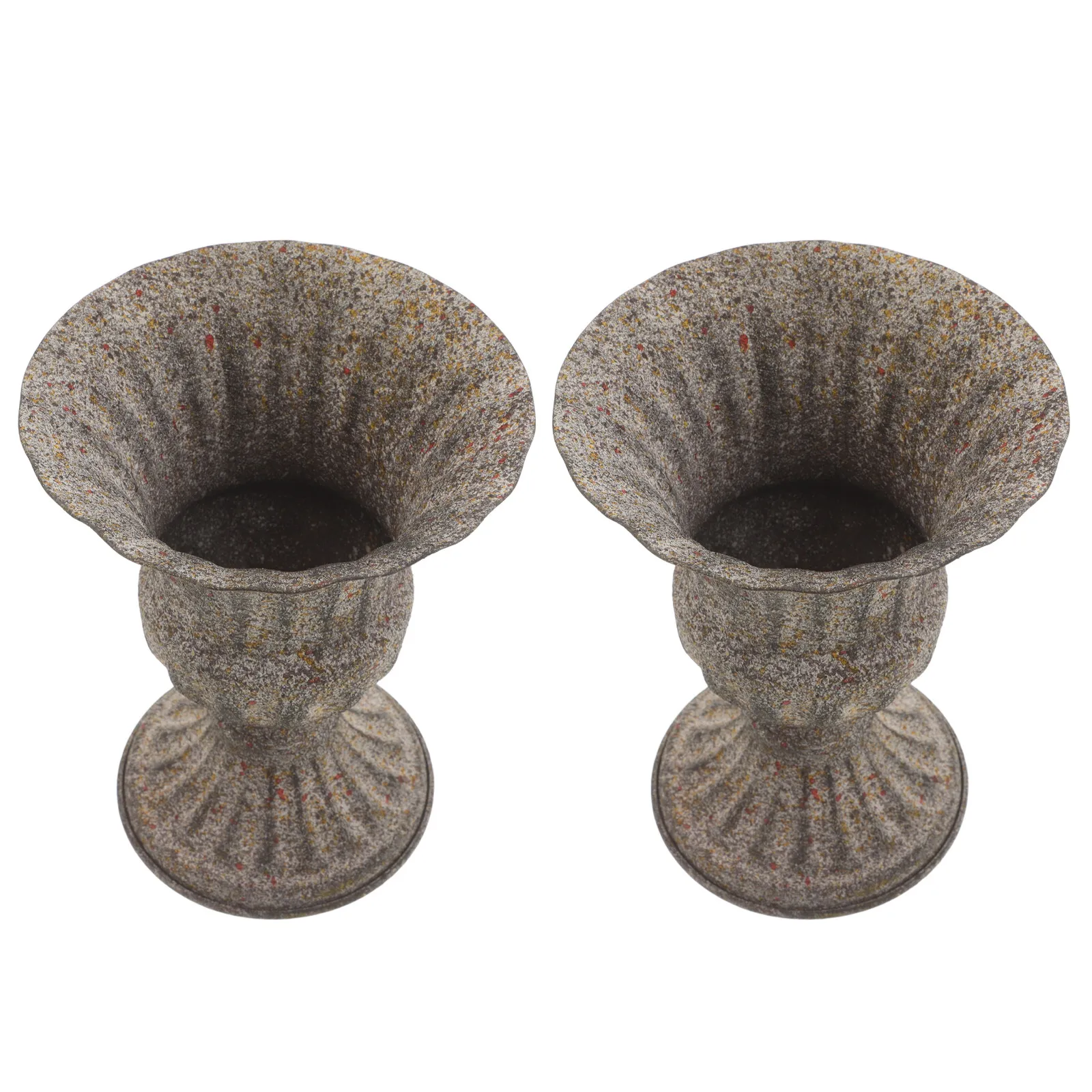2Pcs Cemetery Flower Vases for Grave Site Weatherproof Iron Memorial Flower Holders Outdoor Tombstone Vase for Funeral Floral