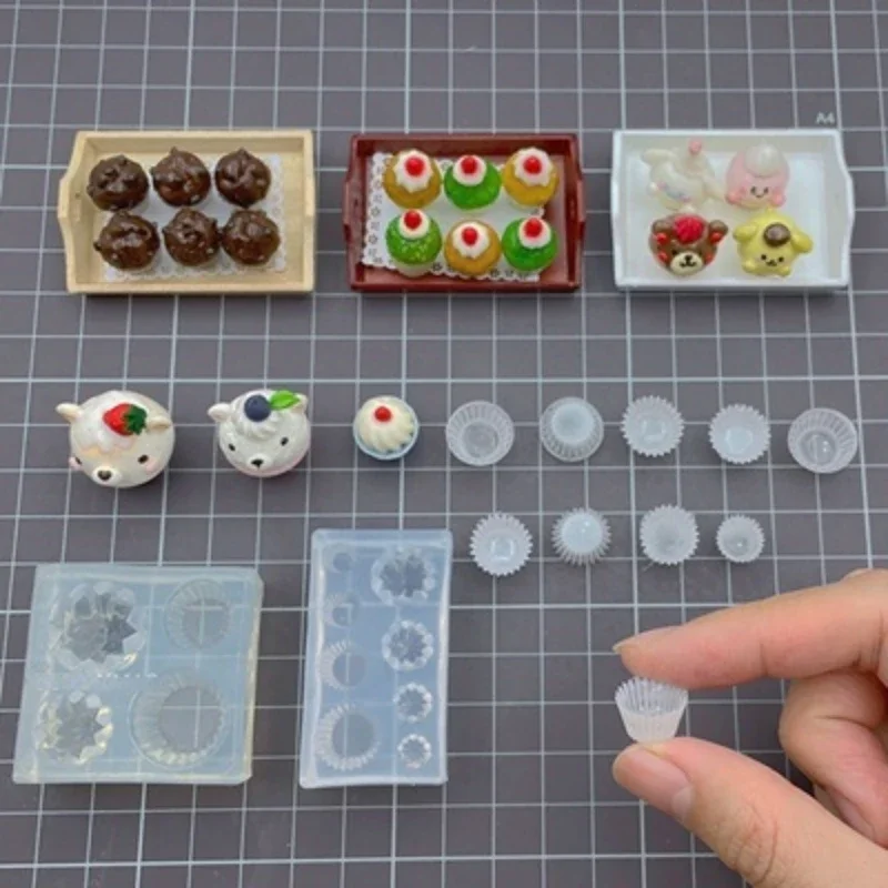 DIY uchwyt na babeczki w kształcie silikonowej formy z żywicy epoksydowej formy UV miniaturowa forma z gliny jagodowej Mini forma do żywności