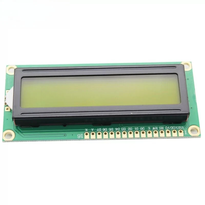 LCD1602 Yellow‑Green LCD Module 5V Black Character Backlight 16x2 Display Screen For MCU Arduino
