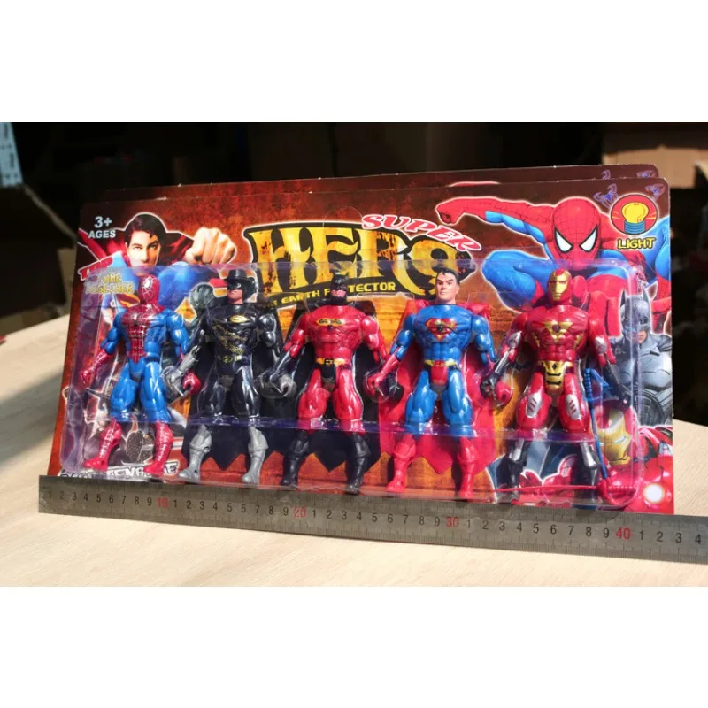 Marvel-nuevos modelos hechos a mano, dibujos animados, Anime, Spider-Man, Batman, Superman, Iron Man, conjunto de modelos, juguetes para niños, regalos, caja de paquete