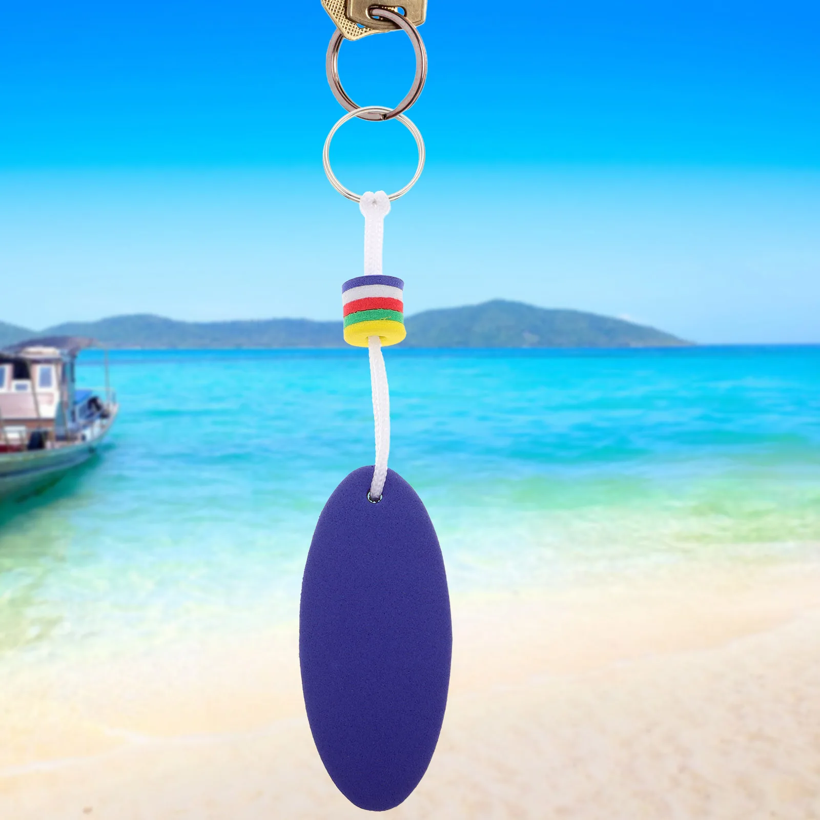

6 Pcs Floating Key Chain Keychain Boat Oval Buoy Pendant Fob Eva Beach Favors Chains Ring