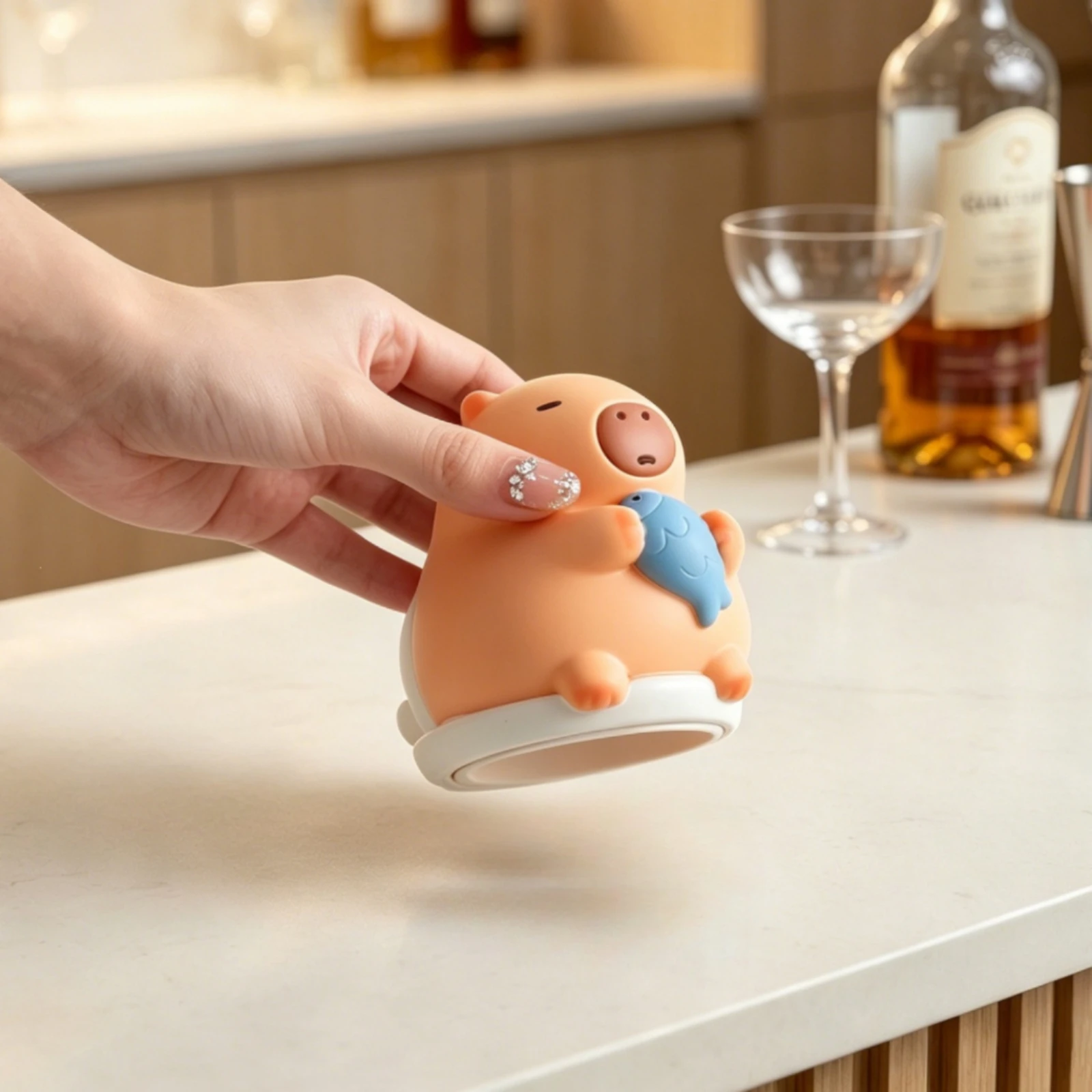 Dice Shaker Cup Compact Capybara Dice Cup Toy Tabletop Quiet for Gamers, Board Games, Game Nights