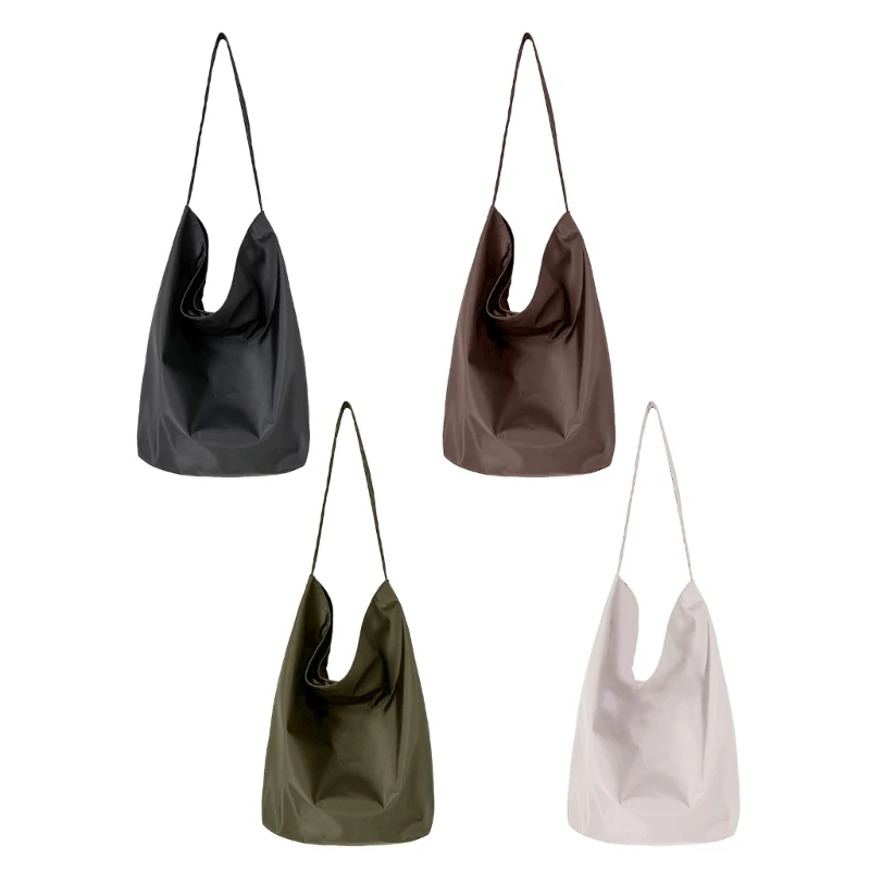 

2023 Versatile Bucket Bag Solid Color Shoulder Bags for Girl Women Fashion School Bag Nylon Bag Versatile Book Bags