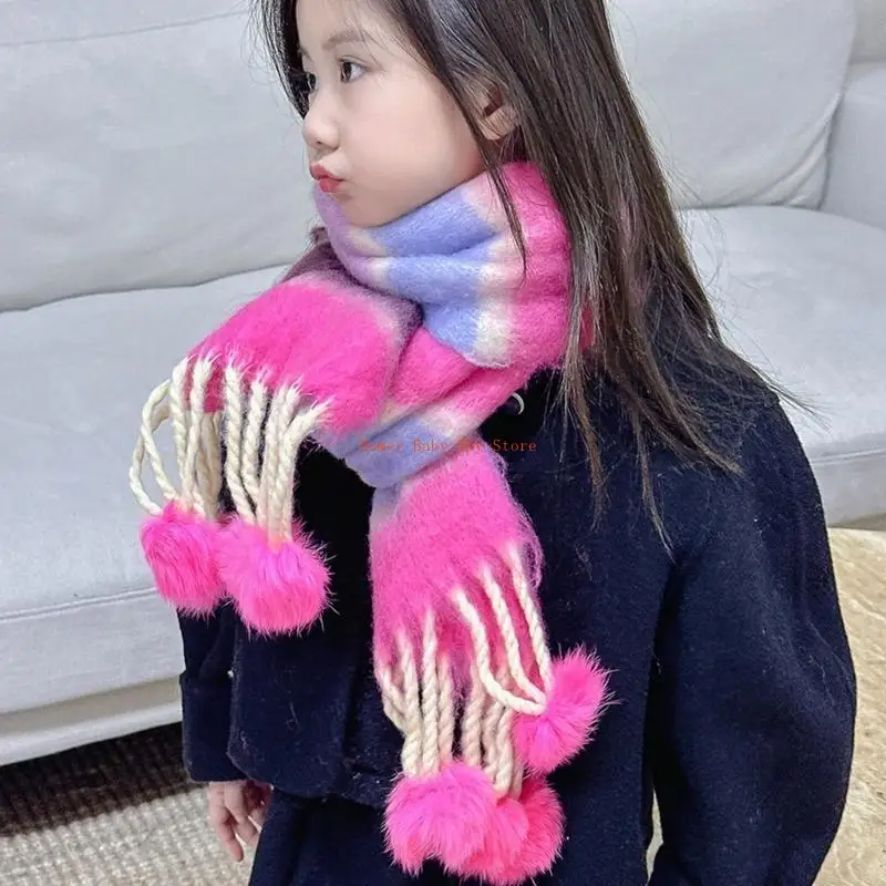 

J0PF Dopamine Rainbow Scarf Warm Children Scarf Fashionable Kids Scarf Colorful Children Scarf Soft for Kids Ages 3 to 12
