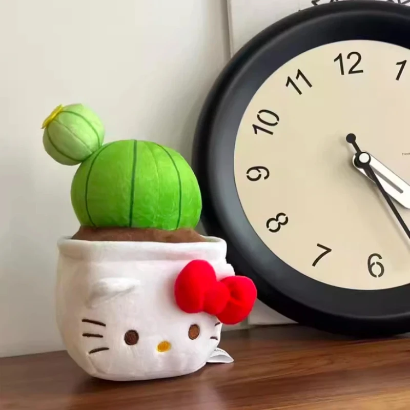 Ramo de muñecos Hellokitty Sanrio, planta en maceta de felpa, diseño creativo de dibujos animados, muñeca de moda con forma bonita para regalos de Navidad y cumpleaños