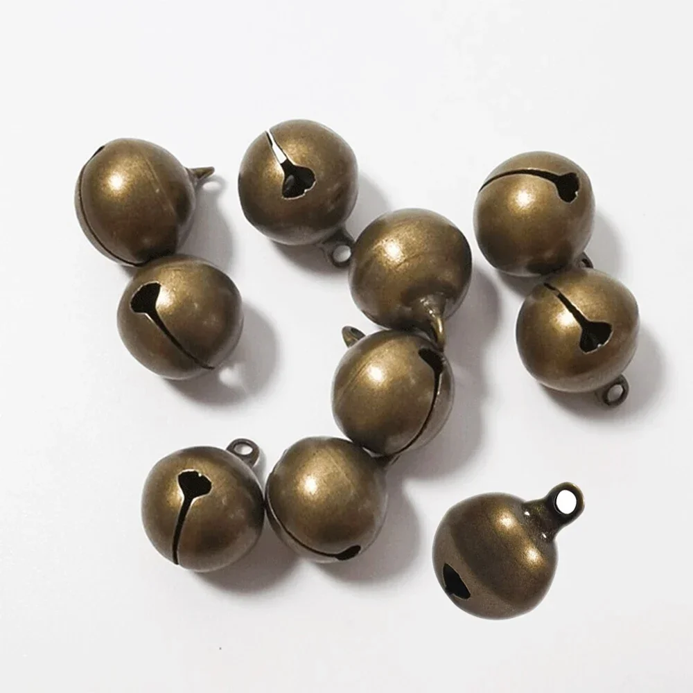 10Pcs Copper Bell Metal Loose Beads Small Jingle Bells for Crafts DIY Earrings Bracelet Pendants Christmas Tree Party Decoration