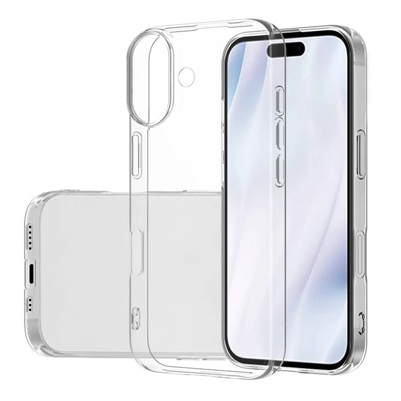 Ultra Thin Clear Phone Case For iPhone 13 14 15 16 17 Pro Max Plus 11 12 13 Mini 16E 17 Air Silicone Soft Transparent Back Cover