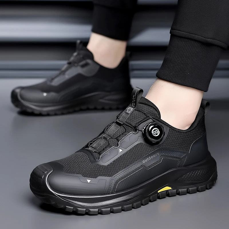 

Men's Hiking Shoes 2026 New Spring Model Breathable Mesh Closed-Toe Dad Shoes No-Lace-Up Twist-Lock Sports Casual Shoes