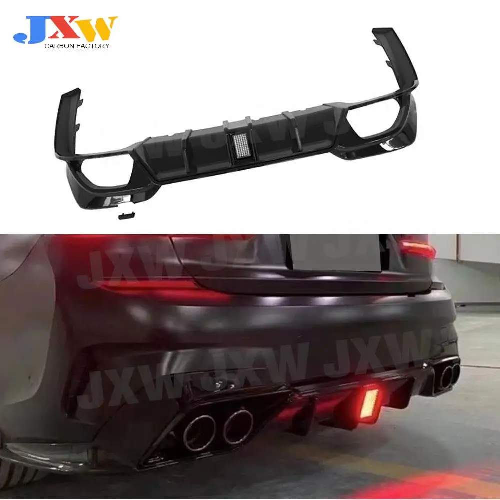 

ABS Rear Bumpers Lip Diffuser Side Splitters With LED Light Bodykits For BMW 3 Series G20 G28 M Sport 2019 2020 2021 Car Styling