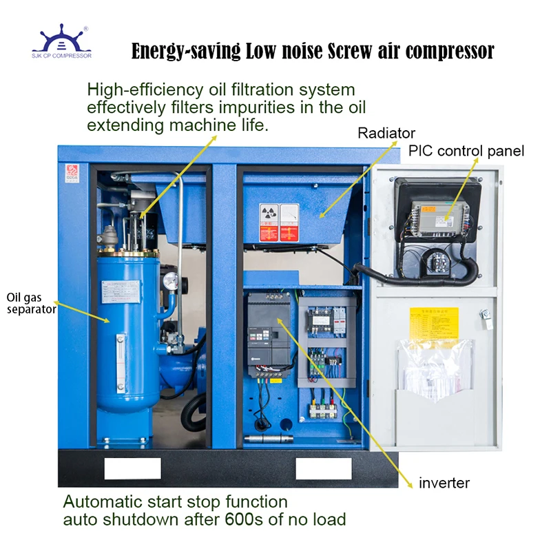 Compressor air Screw 10hp 20hp 30hp 50hp 8bar 10bar 7.5kw 11kw 15KW 45KW 500l 600L 1000L air Screw Compressor