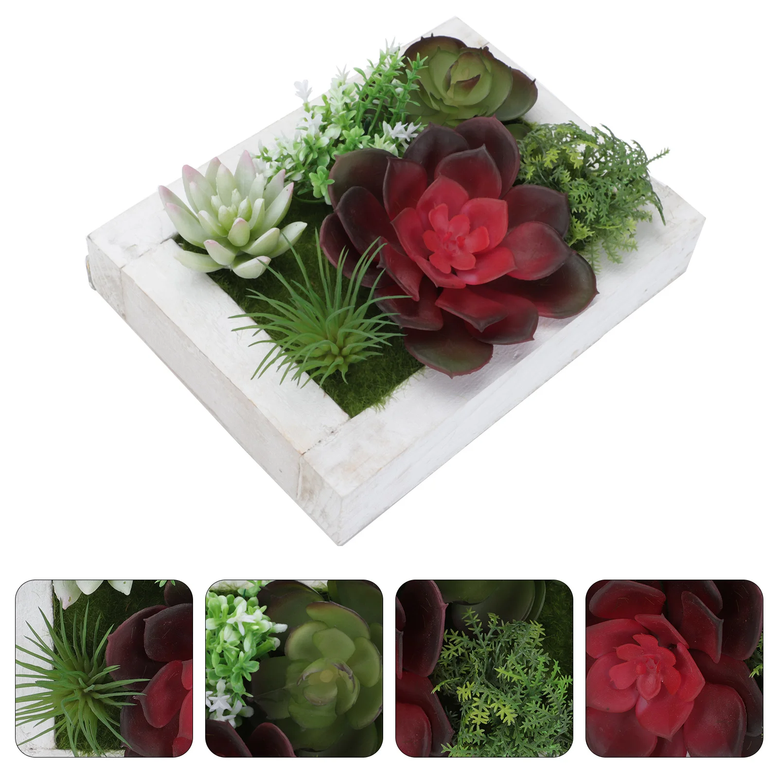 

1Pcs Artificial Succulent Photo Frame Wall Decor Creative Hanging Plant Ornament Fake Greenery for Home Office Wedding Living