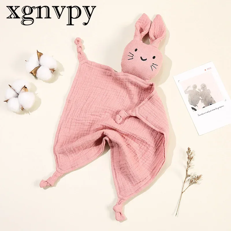 Baby Cotton Muslin Comforter Blanket Soft Newborn Sleeping Dolls Cute Cat Kids Sleep Toy Soothe Appease Towel Bibs Saliva Towel