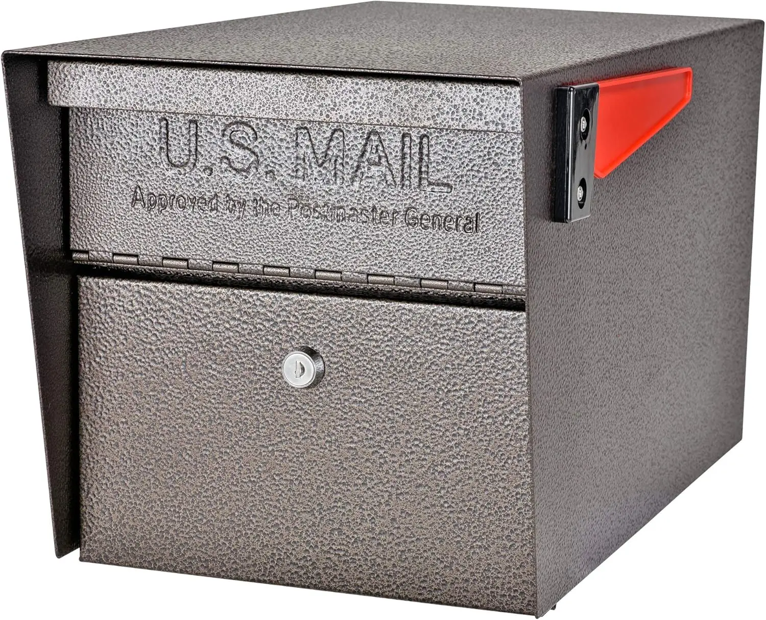 Mail Boss 7508 Curbside Mail Manager Security Bronze Locking Mailbox 7158 Oberflächenmontierte Grundplatte 7123, Bodenmontagepfosten