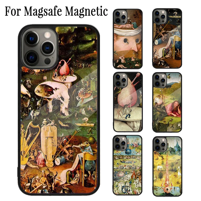 Hieronymus Bosch Art Magnetic Phone Case Coque For iPhone 16 15 14 Plus 13 12 Mini 11 Pro Max Magsafe Wireless Charging Cover