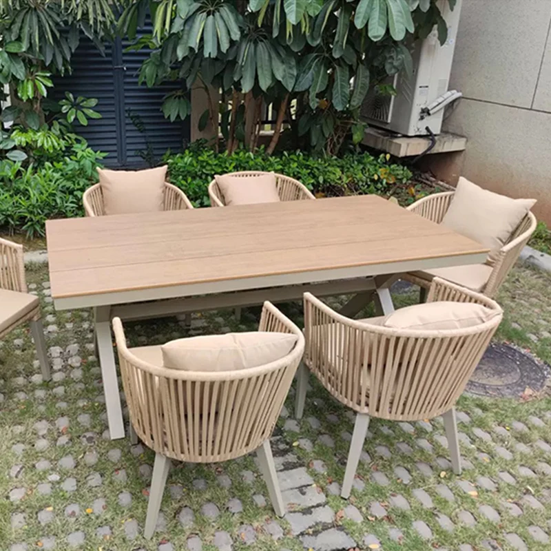 Rattan Courtyard Outdoor Tables Europe Luxury Lounge Minimalist Outdoor Tables Backyard Garden Jardin Mobiliario Furniture