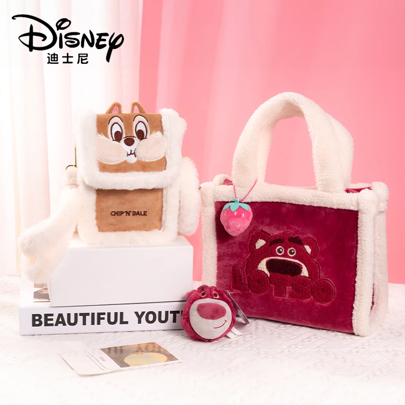 Disney Chip Lotso Plush  Crossbody Bags Cartoon & Cute Handbag Women Large-Capacity Crossbody Dumpling Bag