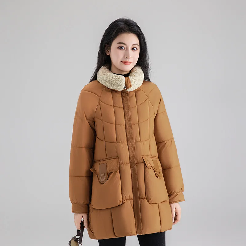 

Зимняя пуховая хлопковая куртка-пуховик, женская повседневная утепленная парка с длинными рукавами и хлопковой подкладкой, женское пальто, верхняя одежда