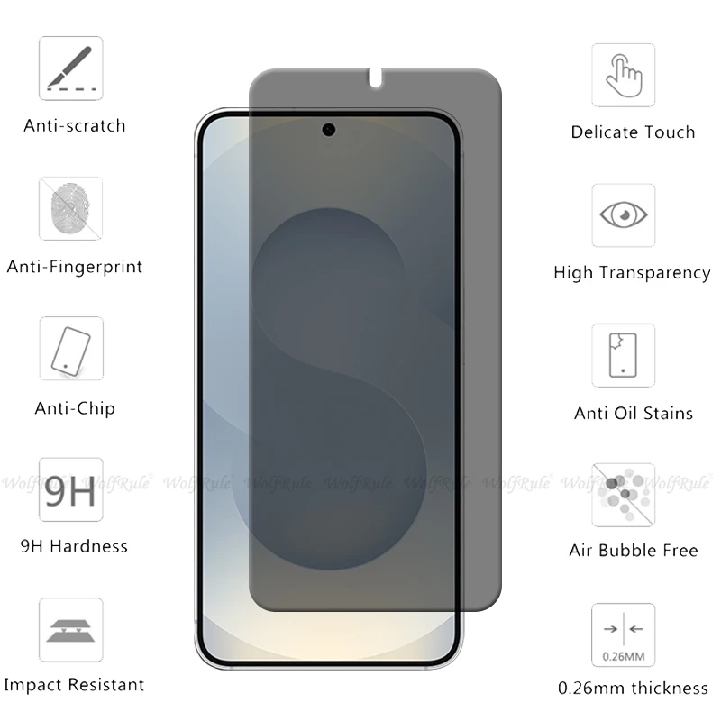 4/3/2/1Pcs For Samsung S25 Glass Samsung Galaxy S24 25 Plus Glass 9H HD Privacy Anti-Spy Glue Screen Protector Samsung S25 Ultra