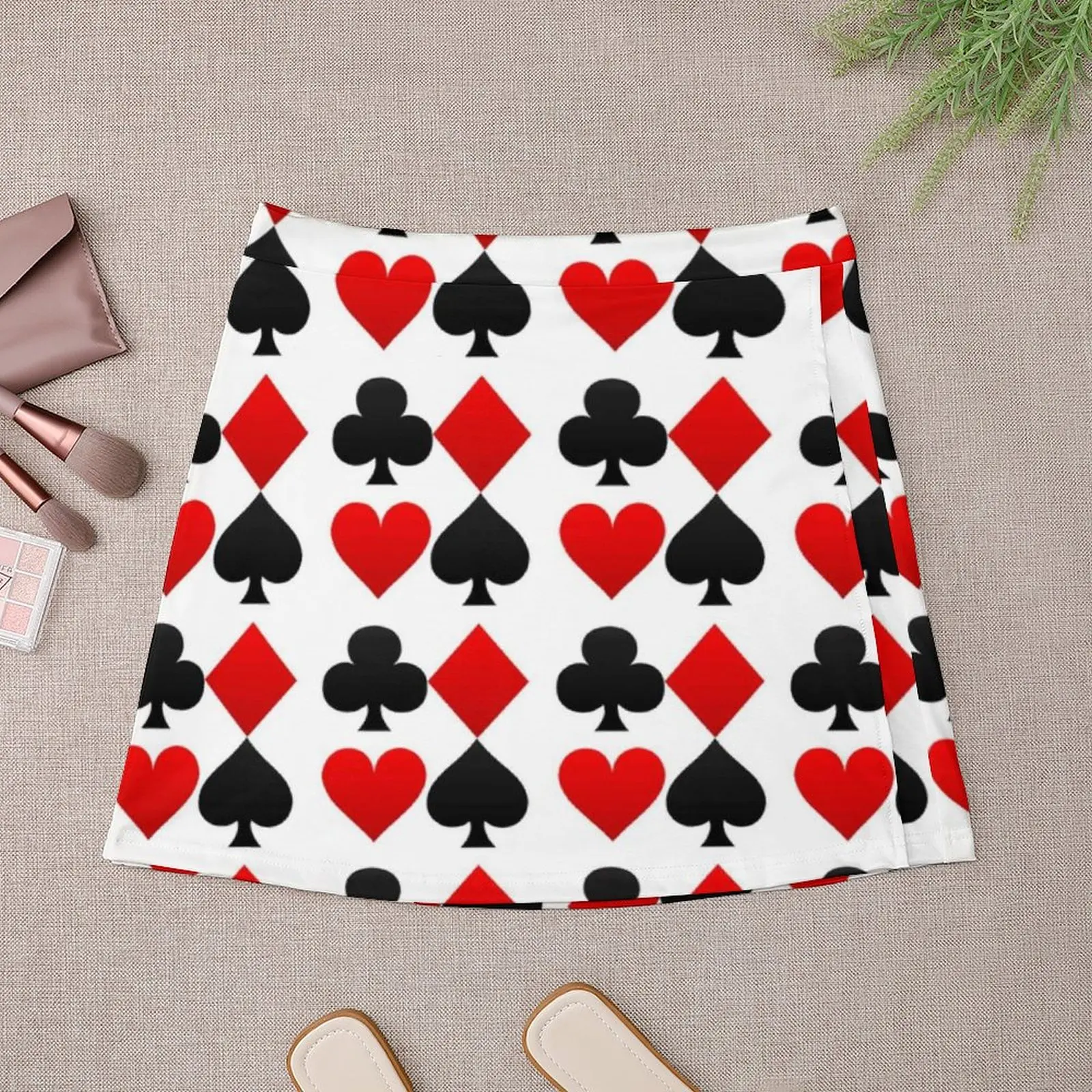 Playing Poker Card A-line Skirt Hearts Diamonds Clubs Spades Y2K Casual Skirts Elegant Mini Skirt Print Clothes Birthday Gift