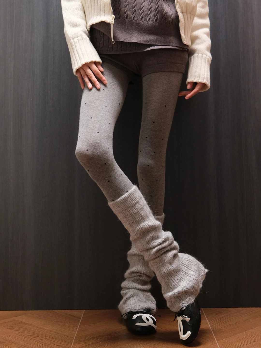 

Женские леггинсы с высокой талией на флисовой подкладке, вязаные, с начесом, для осени и зимы, повседневные, длинные, из полиэстера