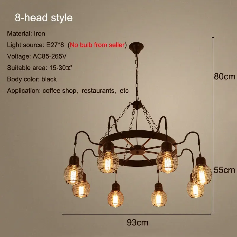 Винтажная Подвесная лампа для ресторана, в стиле индастриал, для кофейни, магазина одежды, столового стола, налобное кухонное оборудование