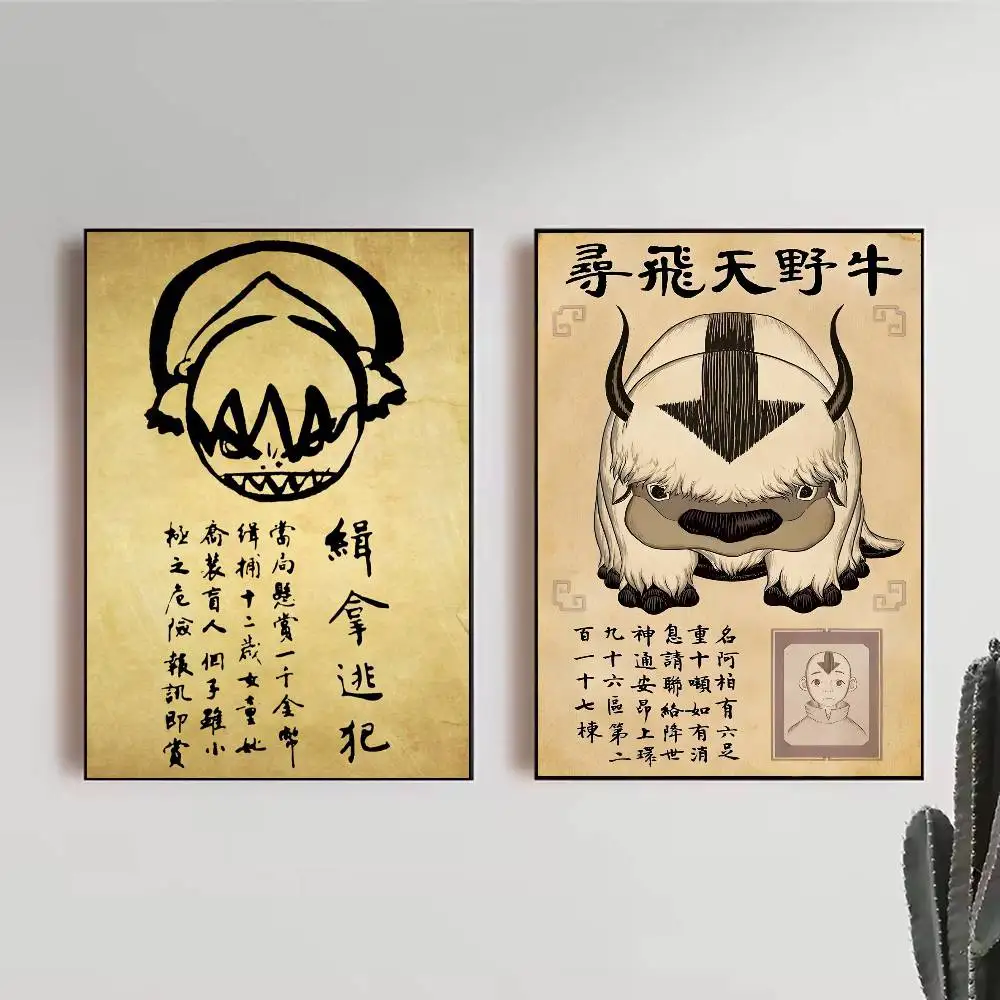 Classic Avatar The Last Airbender Poster Sticker Print Waterproof Wall Art For Living Room Bedroom Home Decor