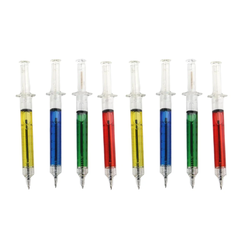 

15pcs Ballpoint Pen Creative Needle Tube Pens Funny Kids School Office Stationery Lightweight Portable
