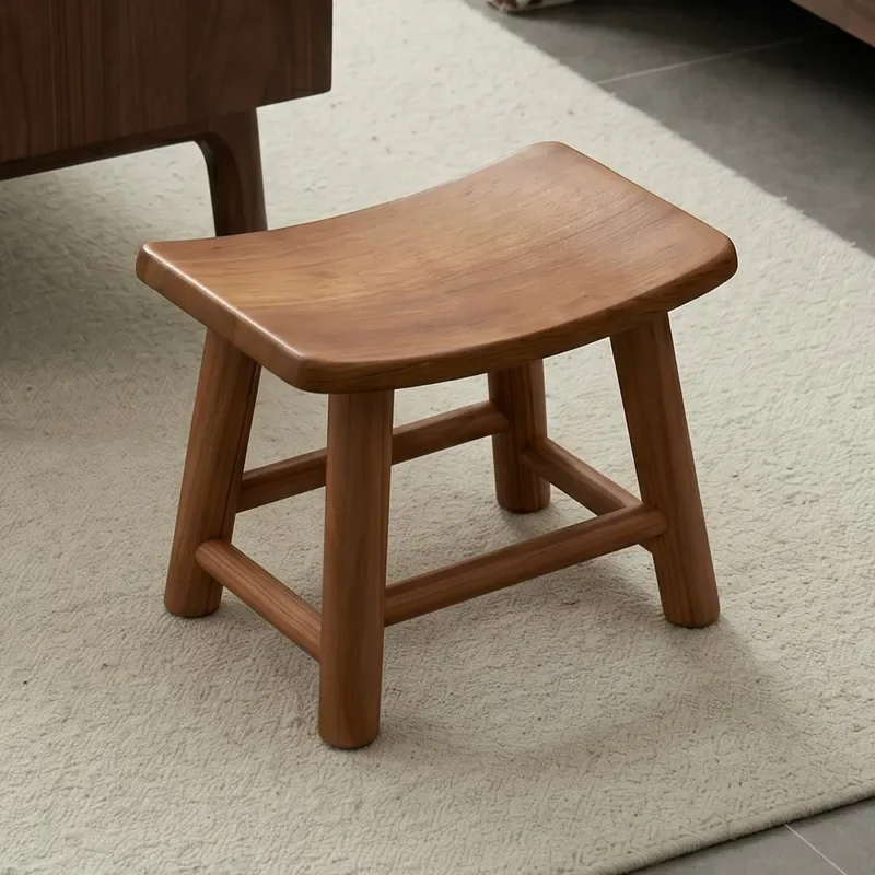 New Chinese Style Solid Wood Saddle Stool Entrance Shoe Change Bench Living Room Sofa Edge Practical Non Slip Bathroom Low