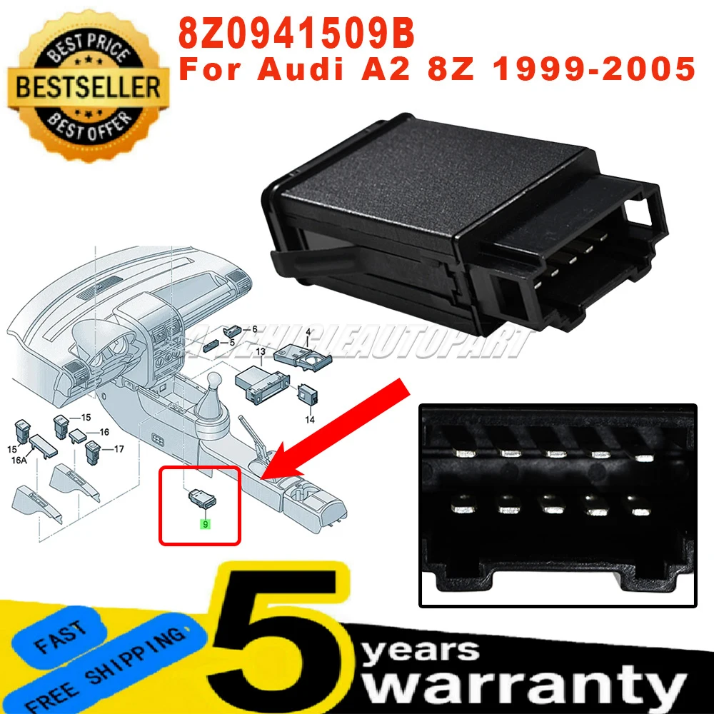 

New 8Z0941509B For Audi A2 8Z 1999-2005 1 Pc Car Hazard warning light flasher indicator relay Turn Signal Switch Car Accessories