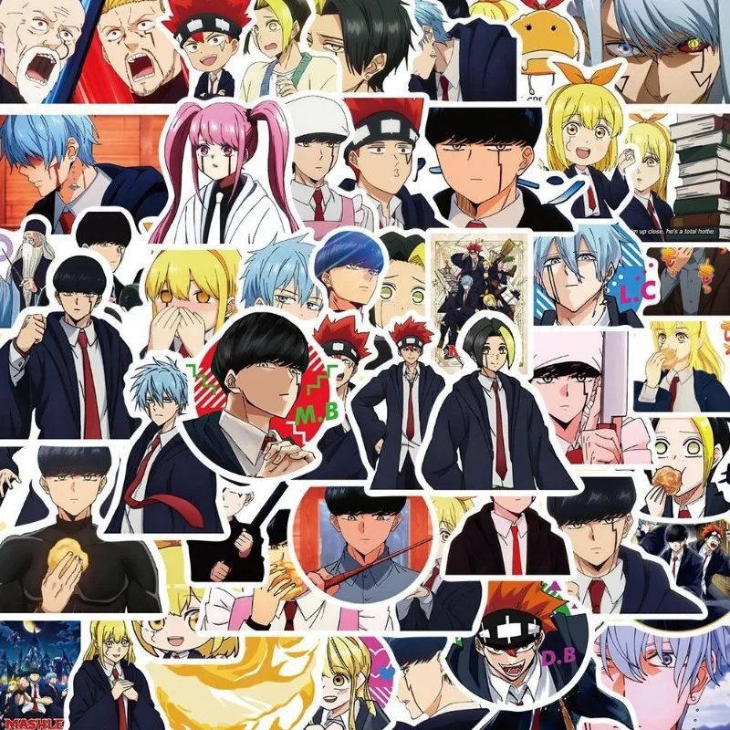 50/30/10PCS Mashle Fin Amz Dort Barrett Lance Klein Popular Anime Peripherals Guitar Skateboard Decoration Waterproof Stickers image 4