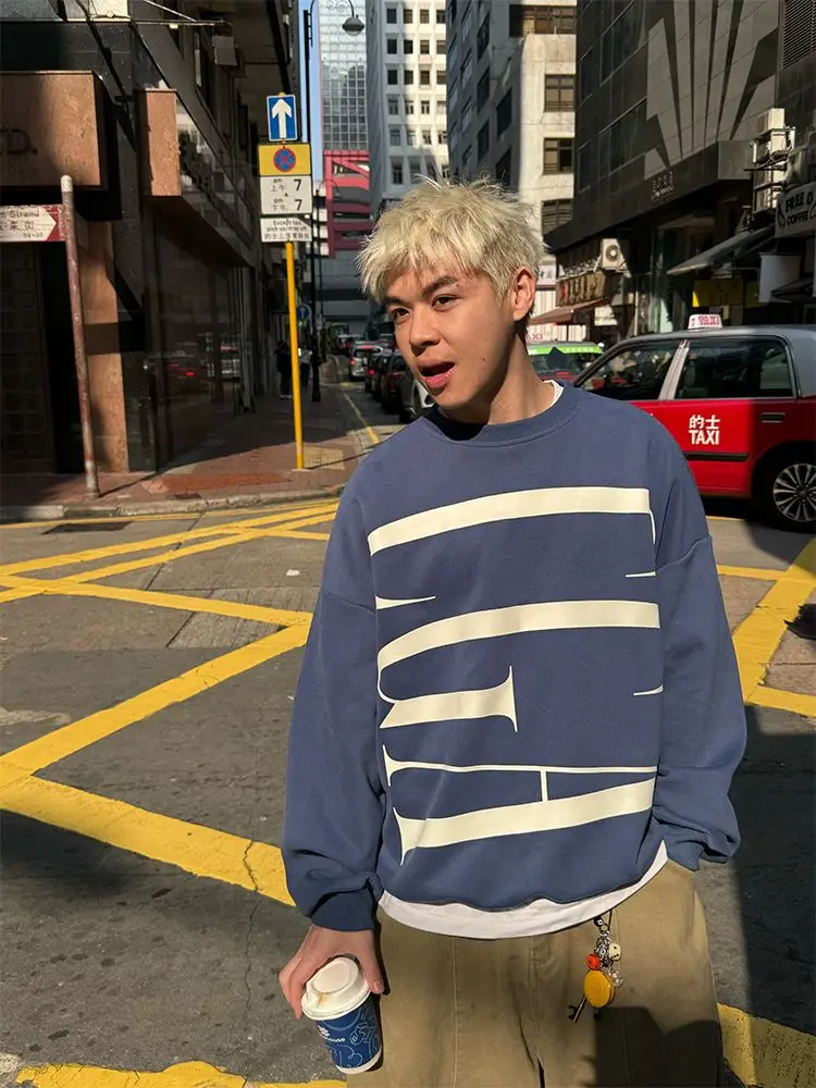 Y2K винтажный свитшот с рисунком, женская футболка большого размера, Kpop, ретро, американская уличная одежда, пуловер, корейские модные толстовки, топ для пар