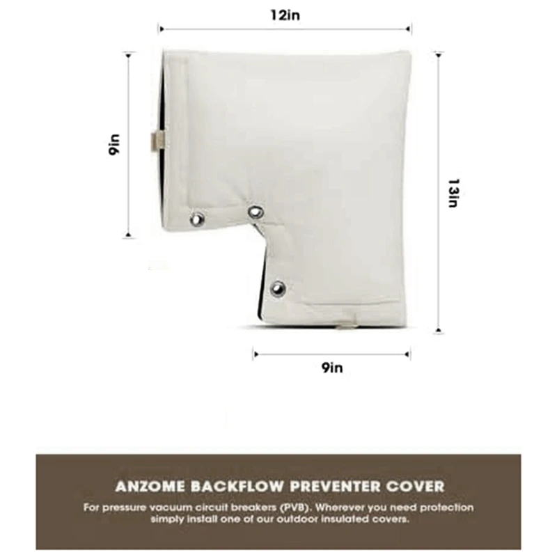 Backflow Preventer Cover Insulated Pouch, Backflow Winter Cover Bag, Pressure Vacuum Breaker Cover Bag Easy Install