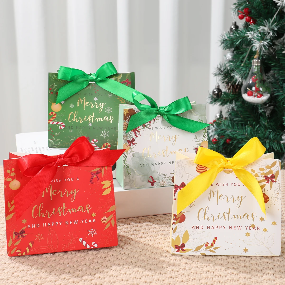 Christmas Gift Box Merry Christmas Decoration for Home 2024 Candy Cookies Boxes Xmas Ornaments Navidad Natal New Year Gift 2025