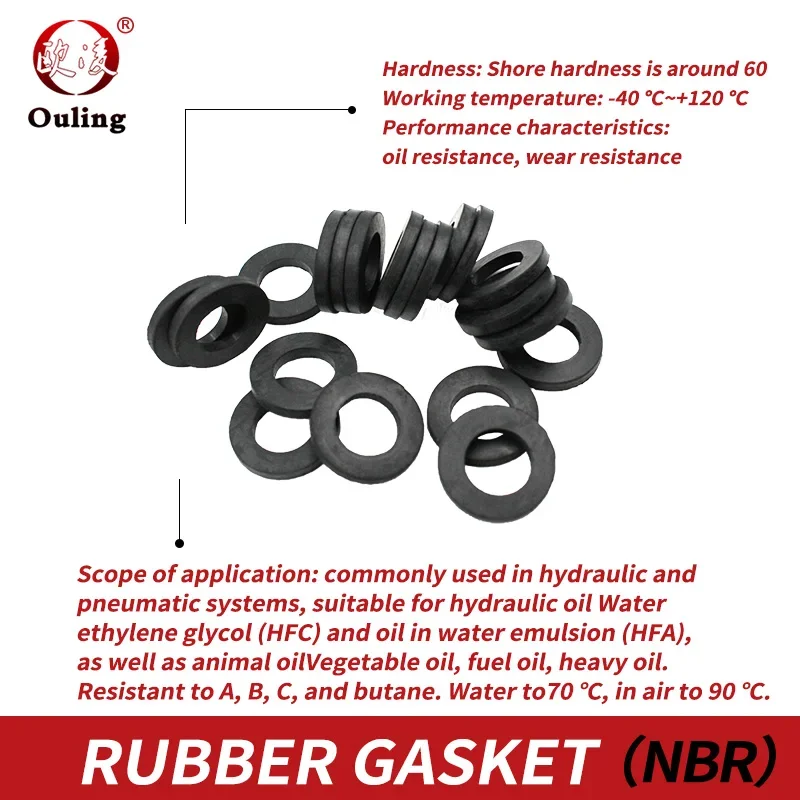 NBR rubber gasket screw sealing ring waterproof flat gasket high-temperature resistant oring  sealing gasket shock-absorbing.-.