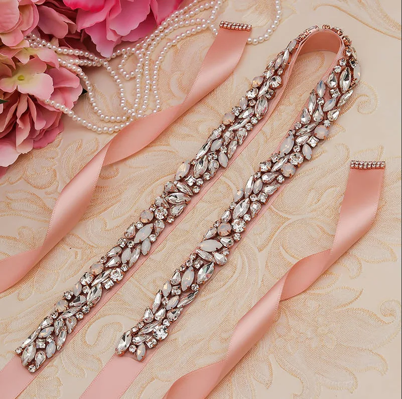 

Opal-Fire Crystal Slim Waist Cincher with Thermal Appliques for Couture Wedding Dress & Evening Gown Accessories