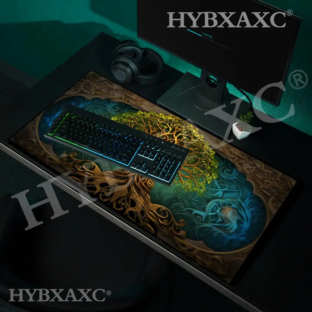 

HYBXAXC Giant tree of life large Mouse Pad Desk Mat Non-Slip Durable Stitched Edge keyboard Cute Extended Keyboard Mats Large