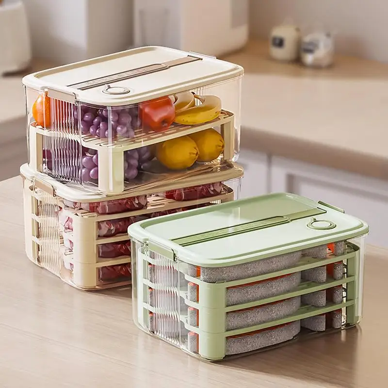 

Refrigerator Food Storage Container Vegetables Saver with Lid Produce Container Food Box for Kitchen Pantry Refrigerator