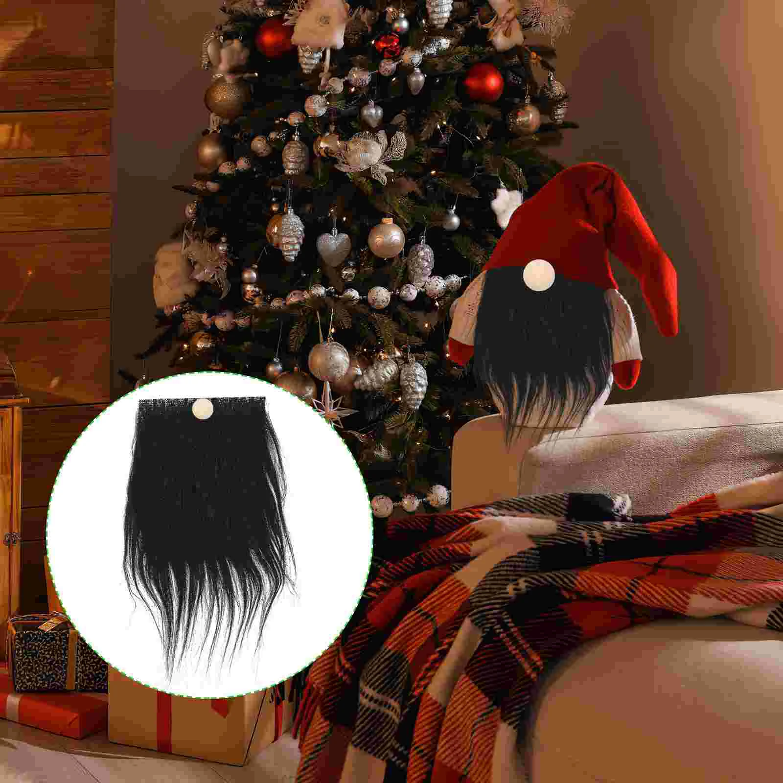 

Beard Hair Accessories Gnome Making Supplies Wooden Balls Set Christmas Flannel Craft Faux Fur for Gnomes Fake