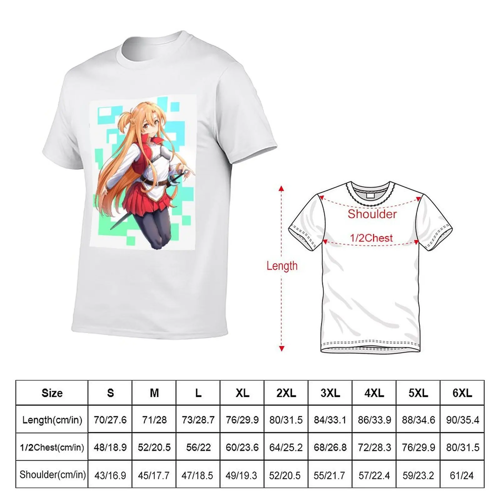 Sword art online Asuna (SAO) T-Shirt cotton man t-shirts clothes mens clothing