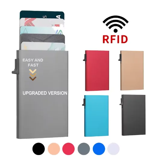 Rfid Kreditkarteninhaber Männer Dünne Dünne Mini Minimalistische Brieftaschen Luxus Metall Bank ID Cardholer Fall Brieftasche für Männer Carteras Wahl