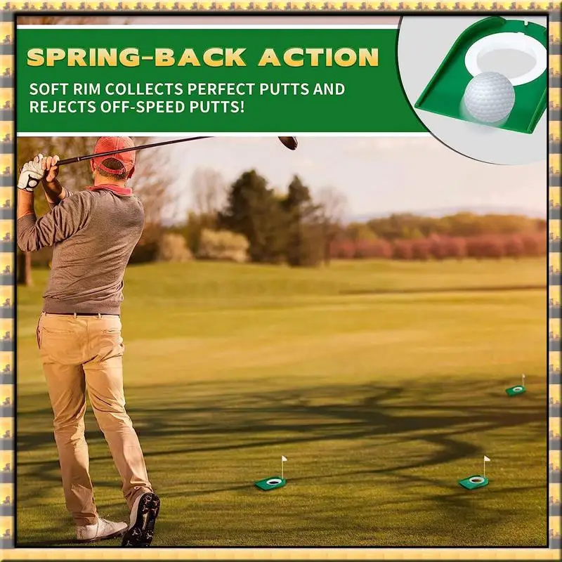 

AA79 New 3 Pcs Golf Putting Cup Golf Hole Training Aids Golf Accessories Supplies Golf Training Putters With Plastic Flag Green