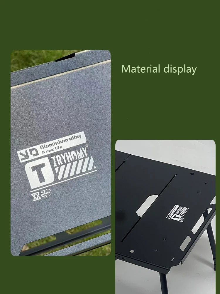 Klappbarer Campingtisch, leicht, tragbar, Tisch aus Aluminiumlegierung, Aufbewahrungsregal, seitliches Ofenregal, Campingtisch, coole Campingausrüstung – Detail 3