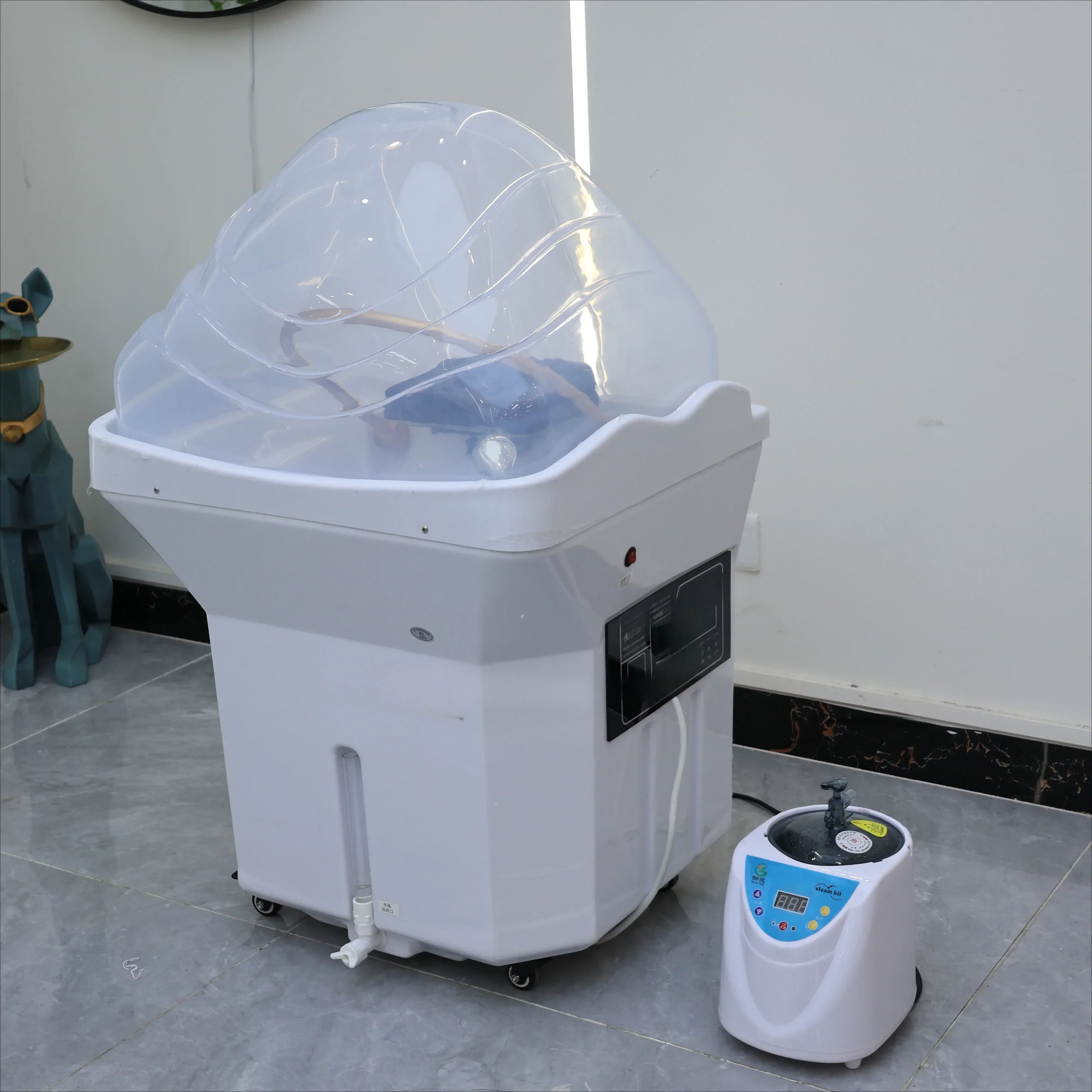 Modernes tragbares japanisches Kopf-Hydrotherapie-Waschbecken, Hydrotherapie, thailändisches Massage-Shampoo, Bett-Dampf-Shampoo