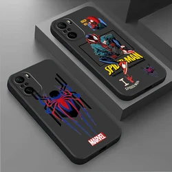 Marvel Spiderman Logo Art Phone Case For Xiaomi Redmi Note 12 11E 11S 11 11T 10 10S 9 9T 9S 8T Pro Plus 5G Black Cover