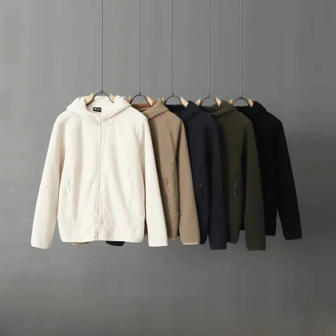 

Утепленная флисовая куртка с капюшоном для мужчин: теплая верхняя одежда на осень-зиму, повседневная, на молнии, с длинными рукавами