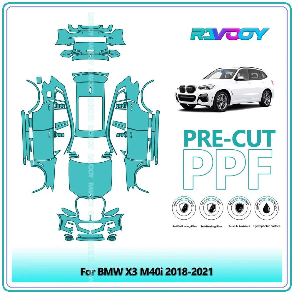 For BMW X3 M40i 2018-2021 Precut TPU Paint Protection Film PPF Full Body Kit Clear Bra Stone Guard EU UK
