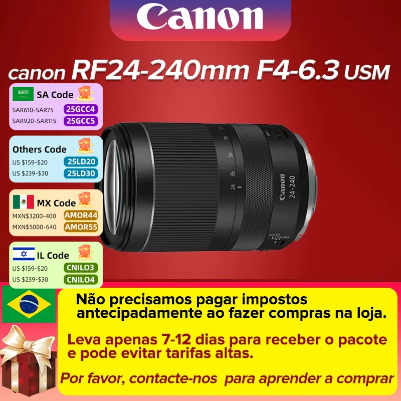 Canon RF24-240mm F4-6.3 IS USM Full Frame Zoom Portrait Lens For Mirrorless Camera Canon EOS R7 RP R10 R8 R 24 240 RF 24 240mm