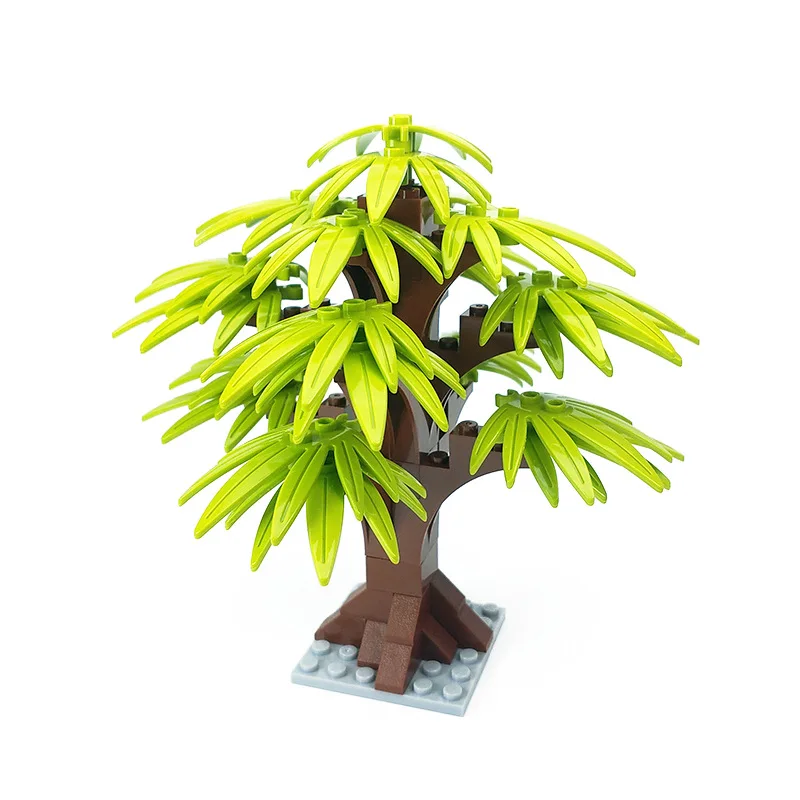 MOC DIY Dschungel-Garten & Baum-Bausteine - Hoflandschaft-Steine Kompatibel mit Großen Stadtansicht-Sets